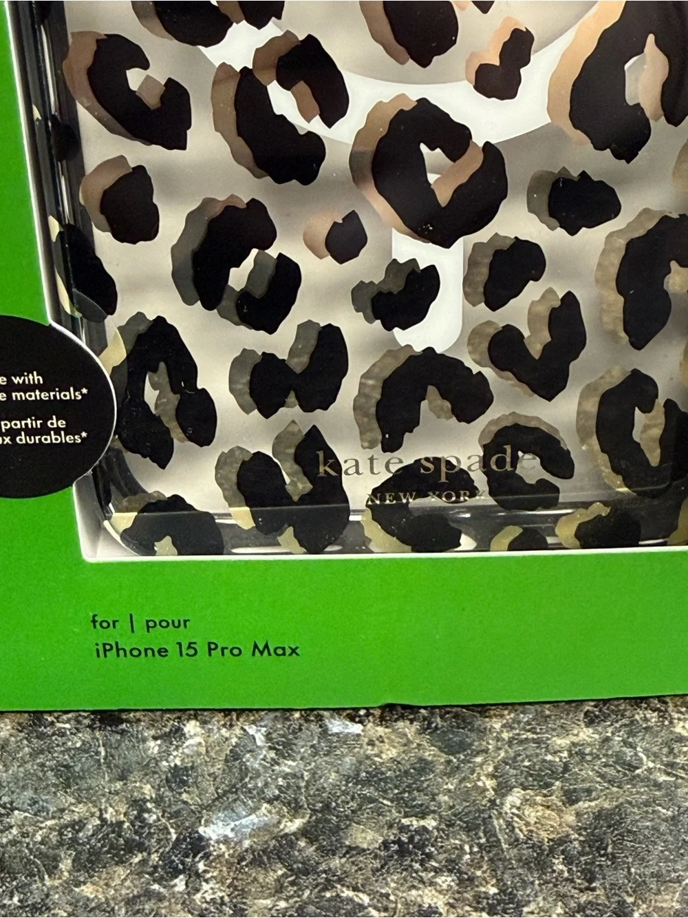 kate spade Leopard Print iPhone 15 Pro Max Case - Cream, Black, Brown